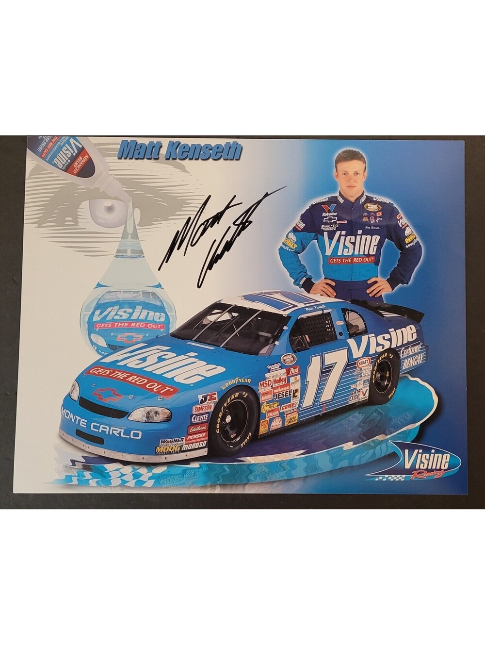 Matt Kenseth Racing NASCAR Autographed Signed 8"x10" Photo Card Flyer